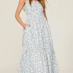 Something navy floral maxi dresses